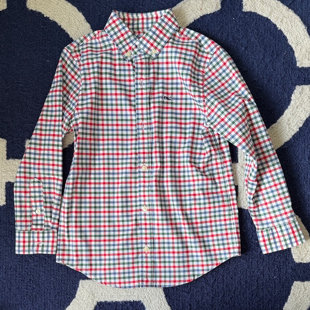 Vineyard Vines Boys On The Go performance Plaid Button-Down